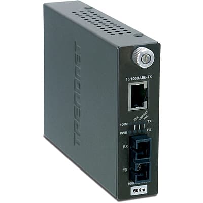 Intelligent 10/100Base-TX to 100Base-FX Single Mode SC Fiber Converter